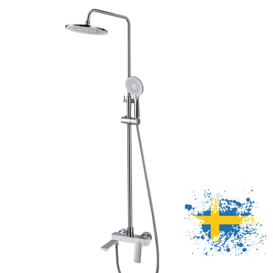 Смеситель с душевой стойкой SOLEN WHITE 59050 Смеситель с душевой стойкой SOLEN WHITE 59050