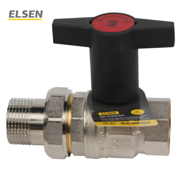 Кран шаровый с американкой ELSEN Strong с полимерной ручкой Кран шаровый с американкой ELSEN Strong с полимерной ручкой
