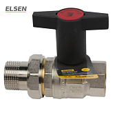 Кран шаровый с американкой ELSEN Strong с полимерной ручкой Кран шаровый с американкой ELSEN Strong с полимерной ручкой